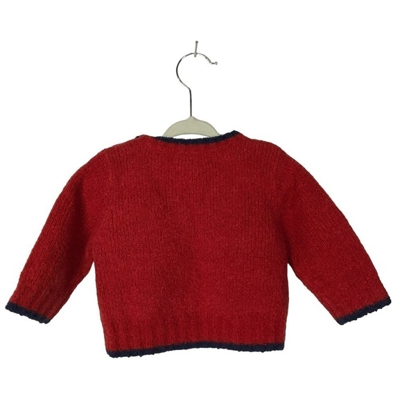 Vintage Old Navy 2001 Red Nordic Snowflake Wool Sweater 3-6M - Picture 2 of 3